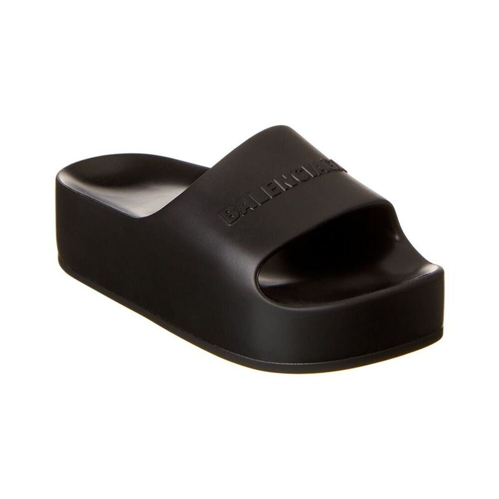 Balenciaga Chunky Rubber Slide, Black